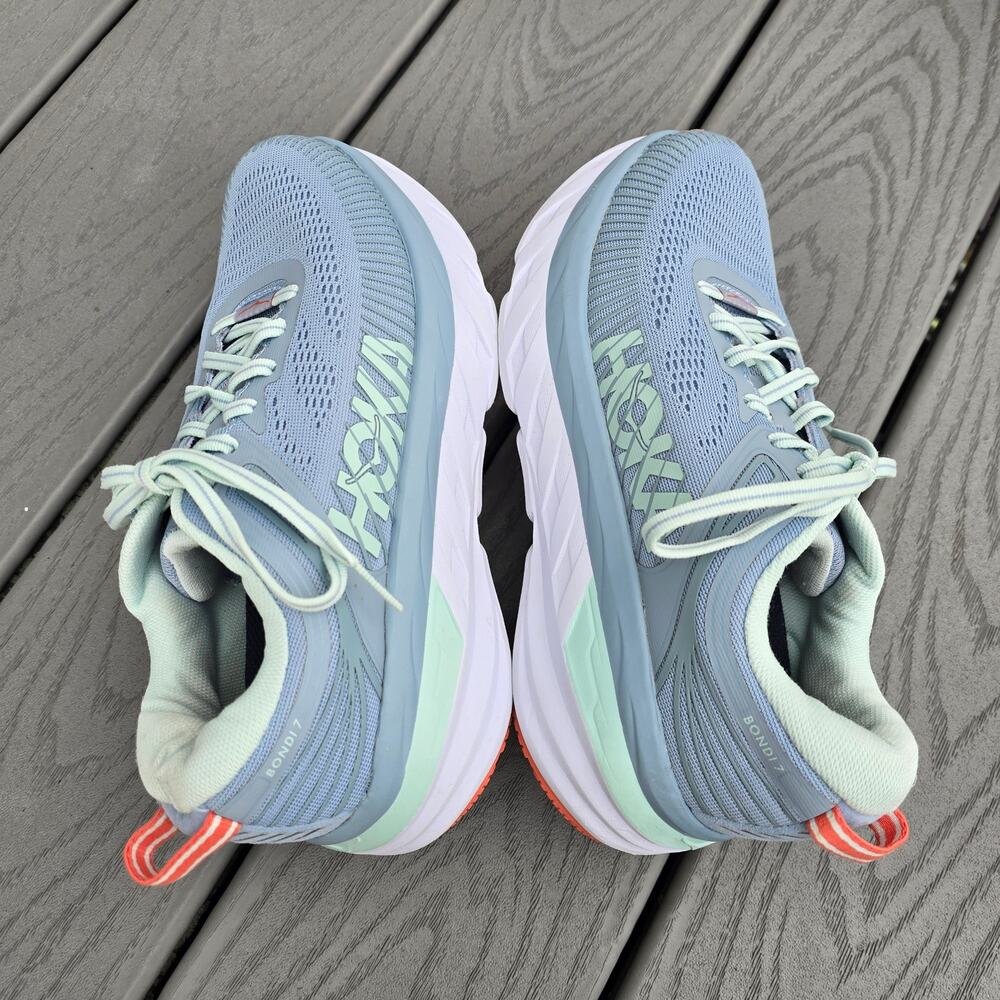 Hoka One Women's Bondi 7 Running Shoes Blue, Size 7 D Wide - Picture 3 of 6